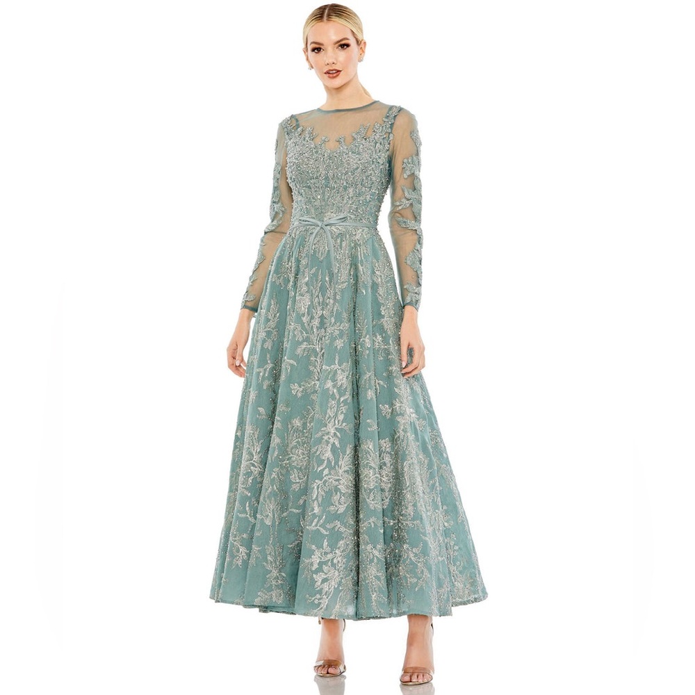 Mac Duggal Floral Embellished Cocktail Dress